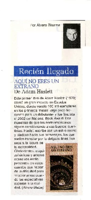 Aquí no eres un extraño  [artículo] Alvaro Bisama.