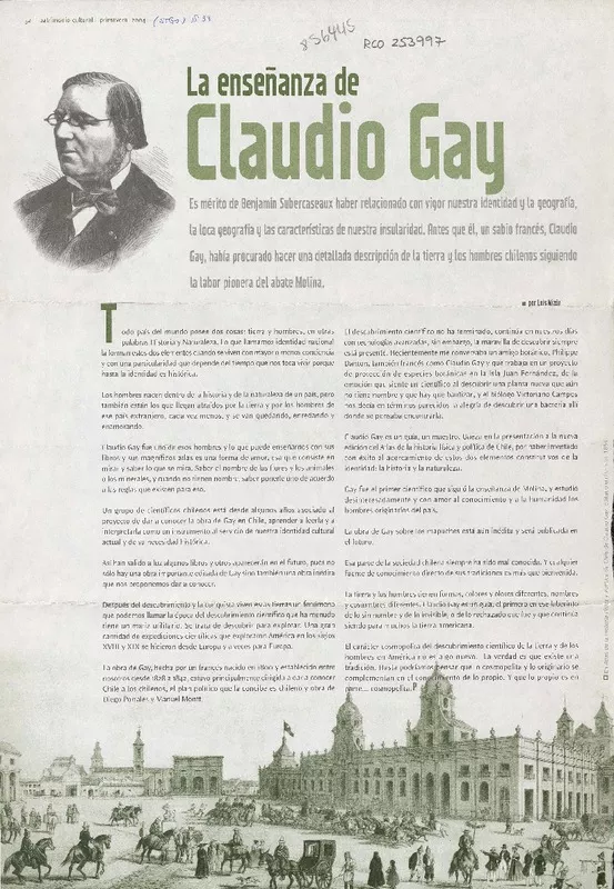 La enseñanza de Claudio Gay  [artículo] Luis Mizón