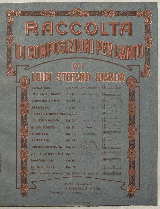 Il re di tule [para canto con acompañamiento de piano] [música] : Luigi Stefano Giarda.