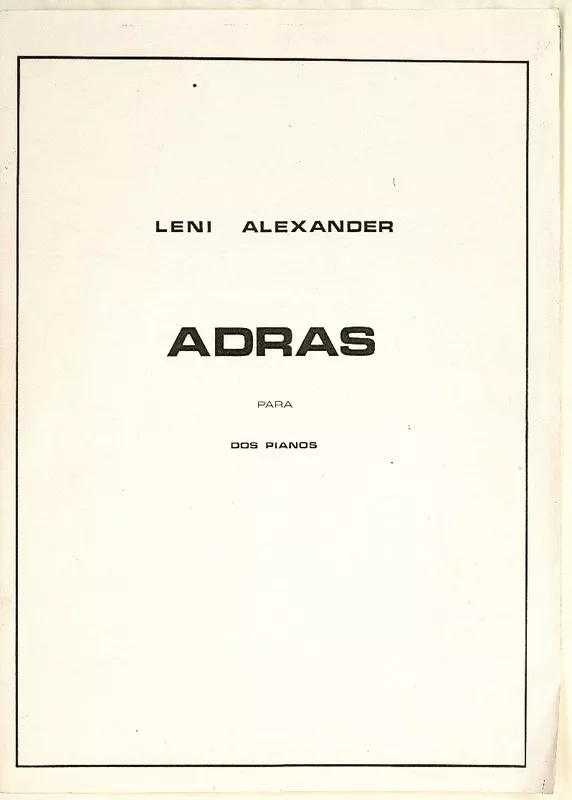 Adras para dos pianos [música] : Leni Alexander