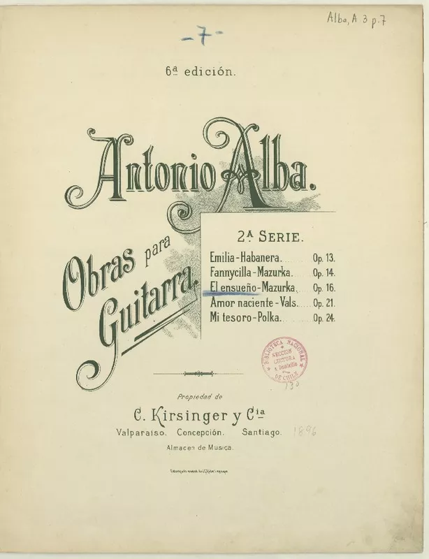 El ensueño mazurka [para] guitarra [música] : Antonio Alba.