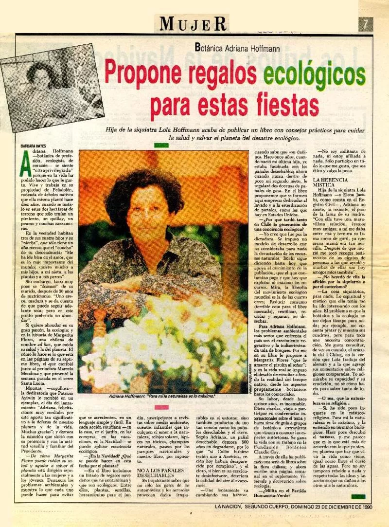 Propone regalos ecológicos para estas fiestas  [artículo] Bárbara Hayes.