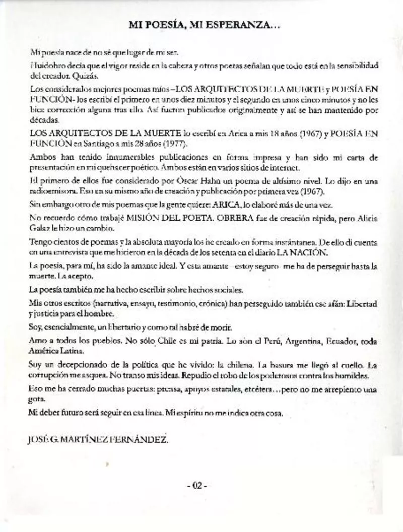 Mi poesía, mi esperanza  [artículo]