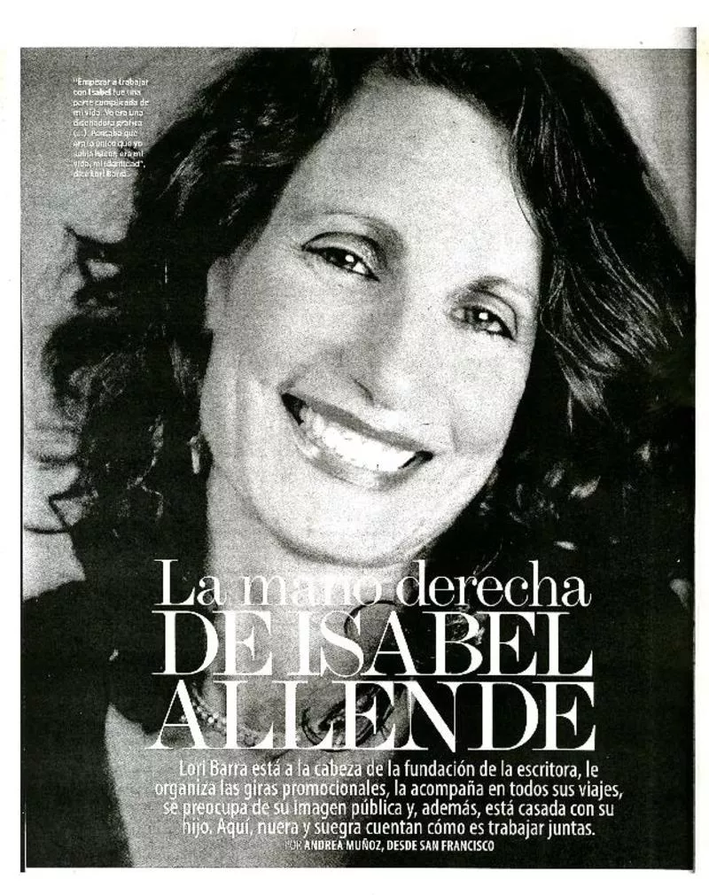 La mano derecha de Isabel Allende  [artículo] Andrea Muñoz