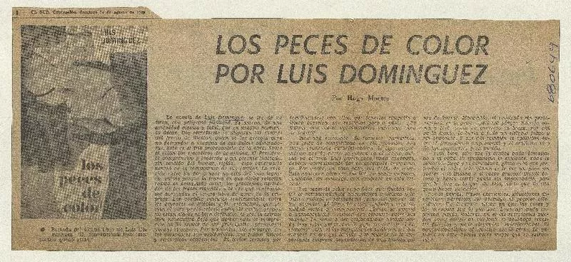 Los peces de color por Luis Domínguez  [artículo] Hugo Montes.