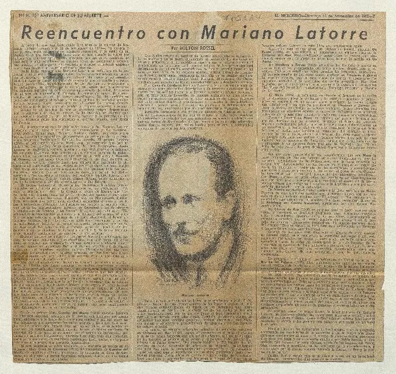 Reencuentro con Mariano Latorre  [artículo] Milton Rossel.