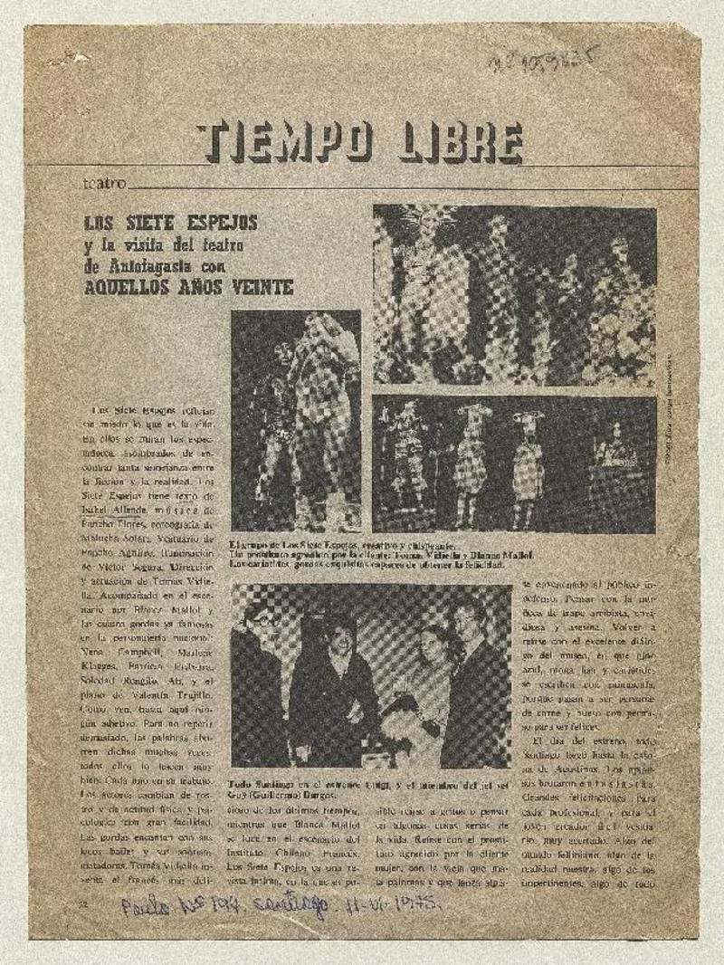Los siete espejos y la visita del teatro de Antofagasta con aquellos años veinte. [artículo] :
