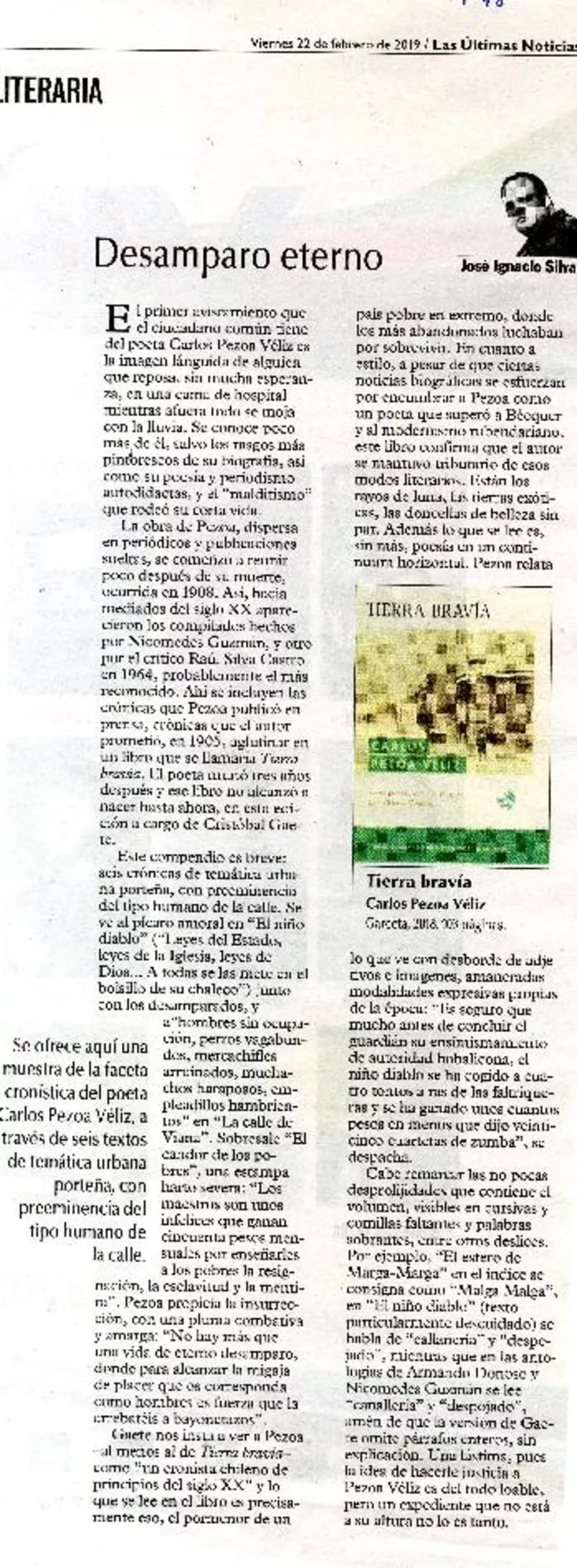 Desamparo eterno  [artículo] José Ignacio Silva.
