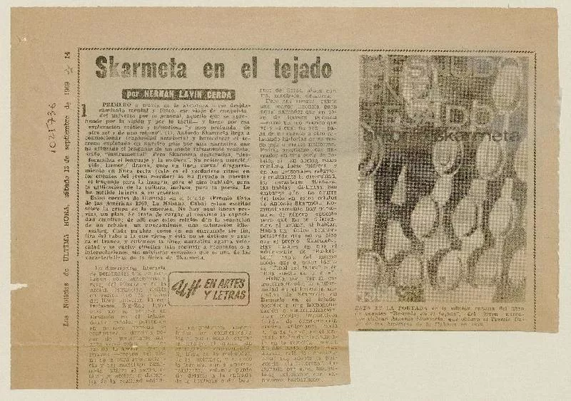 Skarmeta en el tejado  [artículo] Hernán Lavín Cerda.