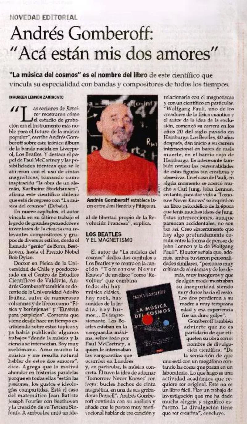 Andrés Gomberoff : "Acá están mis dos amores"  [artículo] Maureen Lennon Zaninovic.