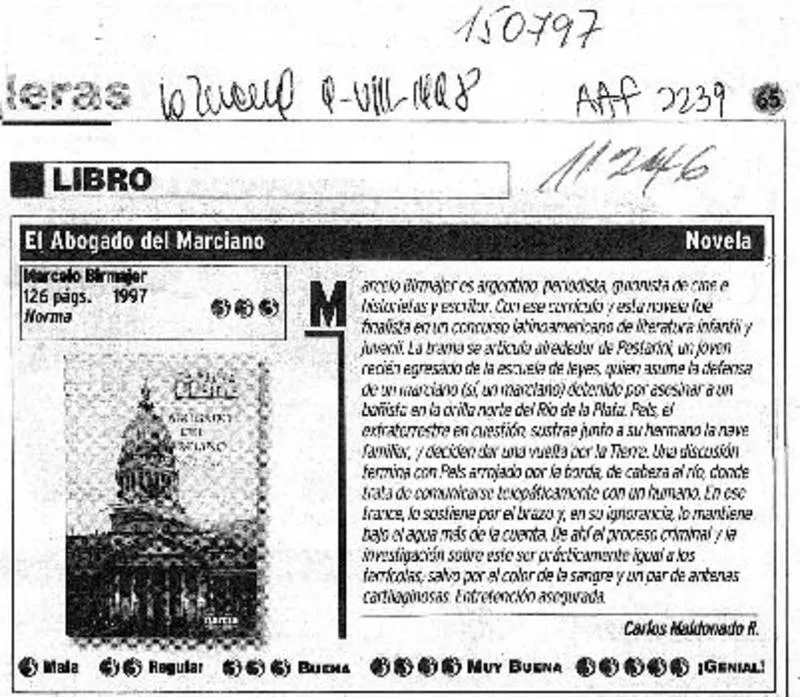 El abogado del marciano  [artículo] Carlos Maldonado R.