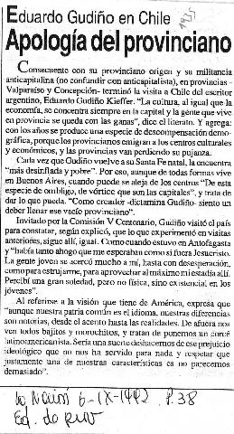Apología del provinciano  [artículo]