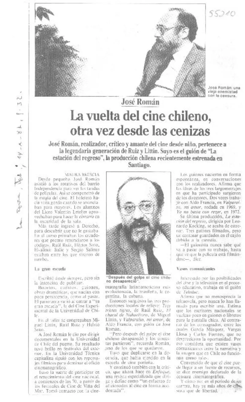 La Vuelta del cine Chileno, otra vez desde las cenizas  [artículo] Maura Brescia.