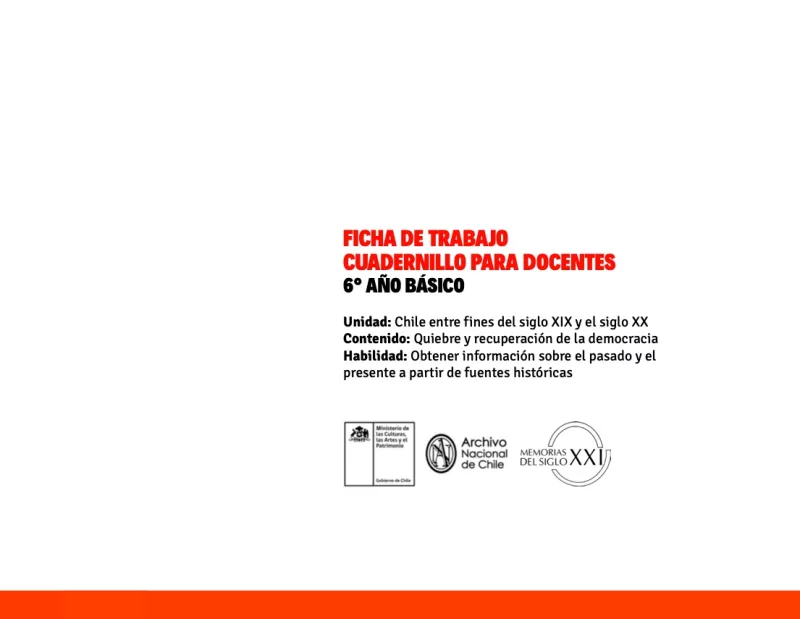 Cuadernillo de trabajo para docentes: Quiebre y recuperación de la democracia