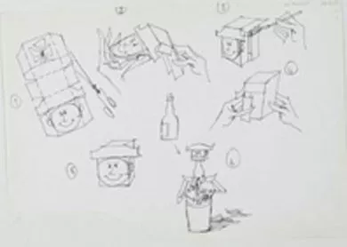 Croquis. Hombre Oriental Para Vestir Botella