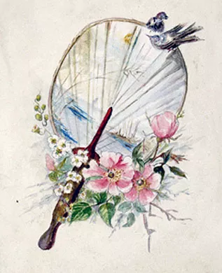 Soplillo con flores y aves