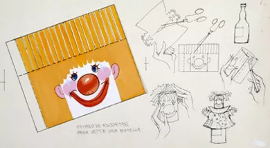 Payaso (de recortar para vestir una botella)