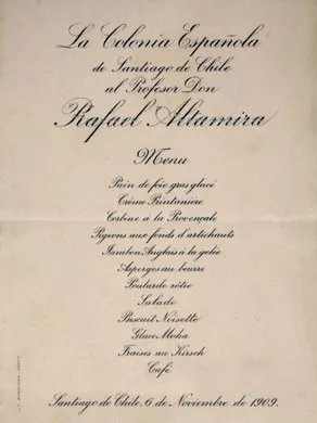 Menú a Rafael Altamira