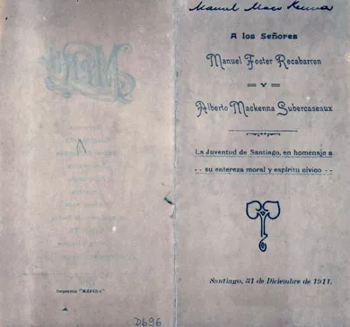 Menú a Manuel Foster Recabarren y Alberto Mackenna Subercaseaux