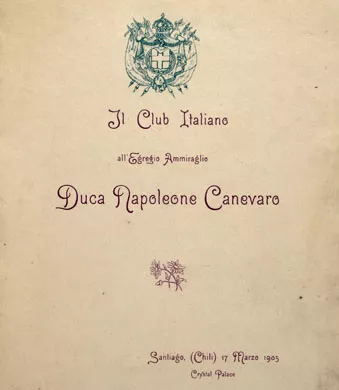 Menú a Napoleone Canevaro