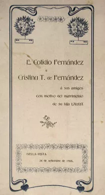 Menú E. Cotidio Fernández y Cristina T. de Fernández