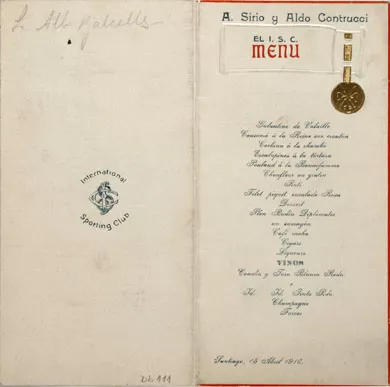 Menú a A. Sirio y Aldo Contrucci