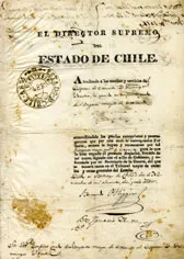 Oficio firmado por el Director supremo a José Antonio Rodriguez
