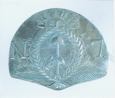 Placa de Morrión del Ejército Libertador de Los Andes