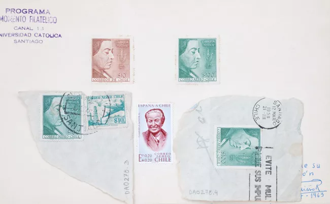 Sellos postales de Gabriela Mistral