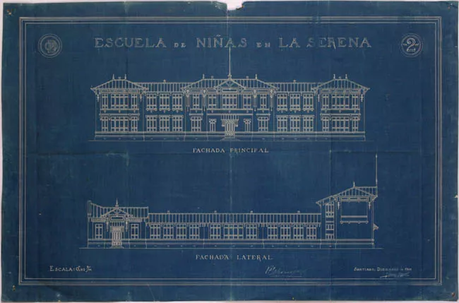 Fachada de la Escuela de niñas de La Serena