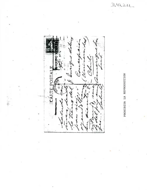 Postal enviada por Gabriela Mistral