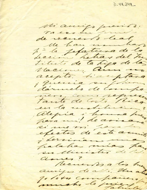 Carta de Gabriela Mistral