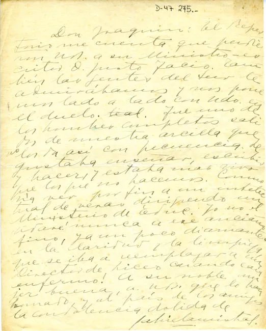 Carta de Gabriela Mistral a J. García Monje