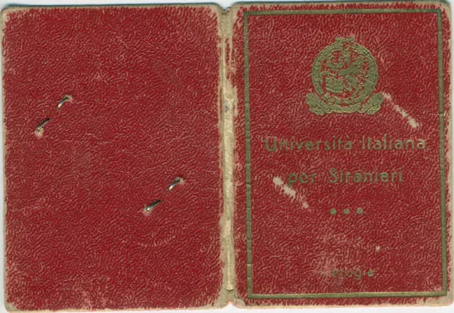Carnet Universitá Italiana Per Stranieri perteneciente a Elena Poirier