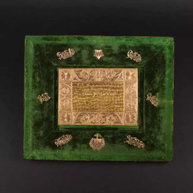 Placa conmemorativa al Presidente Pedro Montt de sus admiradores