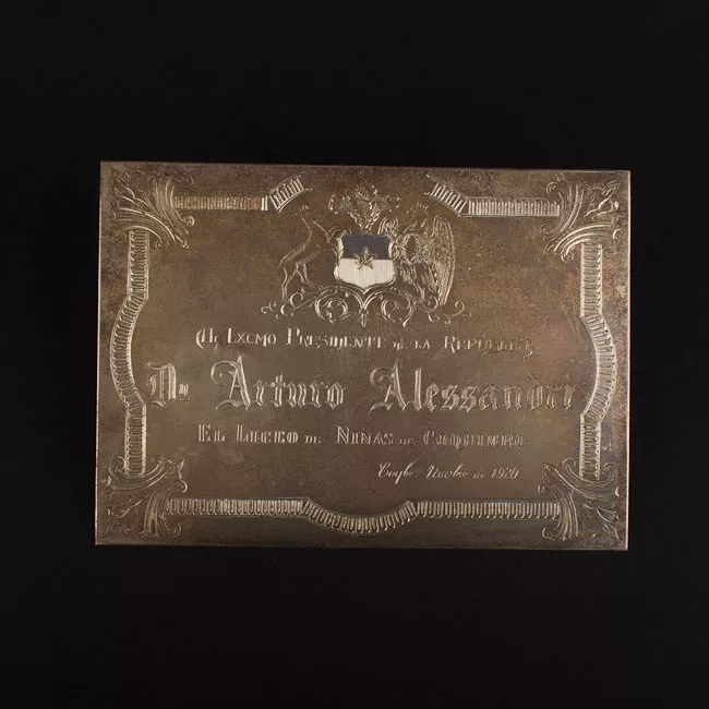 Placa conmemorativa al Presidente Arturo Alessandri Palma del Liceo de niñas de Coquimbo