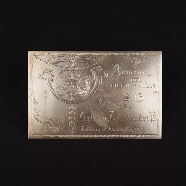 Placa conmemorativa la Presidente Arturo Alessandri Palma del Liceo de niñas de Valdivia