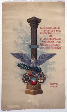 Menú al Comandante y Oficiales del Almirante Barroso