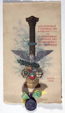 Menú al Comandante y Oficiales del Almirante Barroso