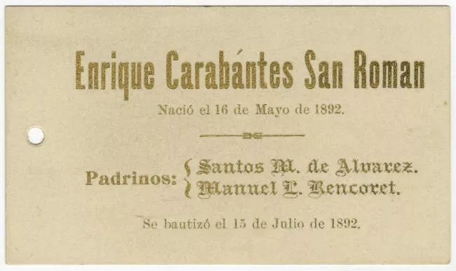 Bautismo de Enrique Carabantes San Roman