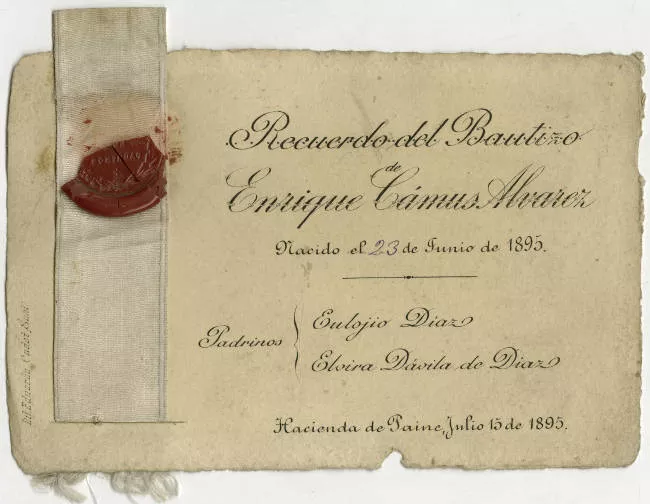 Bautismo de Enrique Cámus Alvarez