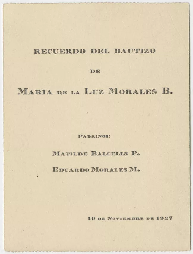 Bautismo de María de la Luz Morales B.