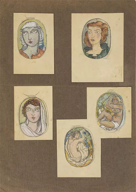 Sin Título ( 5 medallones figuras femeninas )