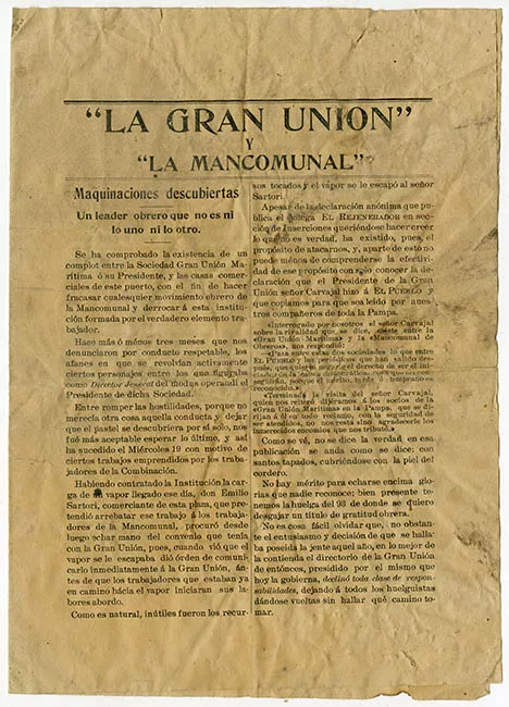 Informativo de "La gran unión" y "La mancomunal"