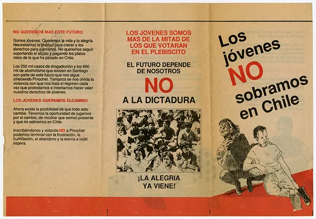 Panfleto Los jóvenes NO sobramos en Chile 
