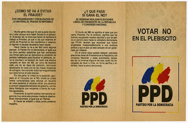 Panfleto Votar No en el plebiscito PPD