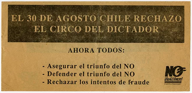 Panfleto Ahora Santiago dirá NO