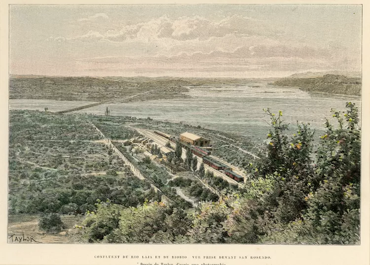 Confluent du Río Laja et du Biobio, Vue Prise Devant San Rosendo