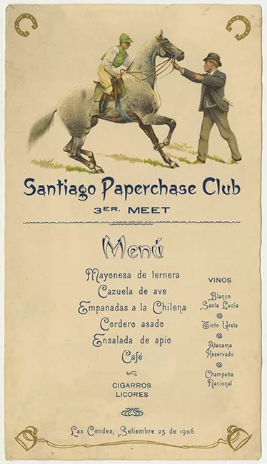 Menú Santiago Paperchase Club 