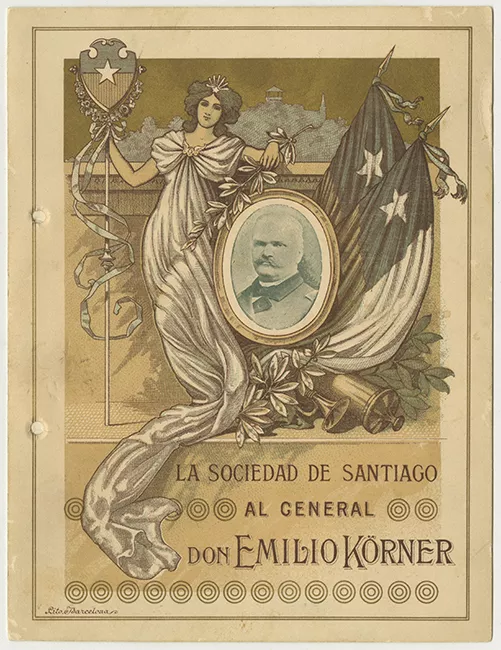 Menú ofrecido por la Sociedad de Santiago al general Emilio Körner 
